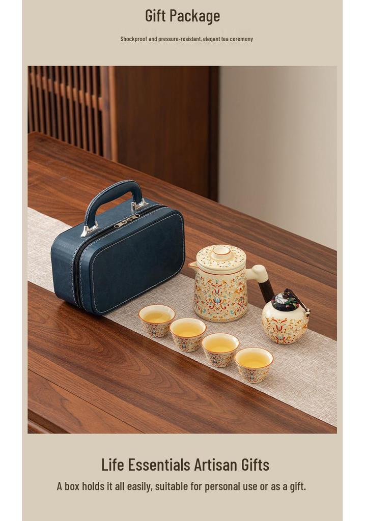 Portable Outdoor Tea Set: Quick-Brew Chinese Style for Travel, Camping & Car Use.