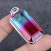 Bi-Color Tourmaline Gemstone 925 Sterling Silver Jewelry Pendant 2.17" G4r36