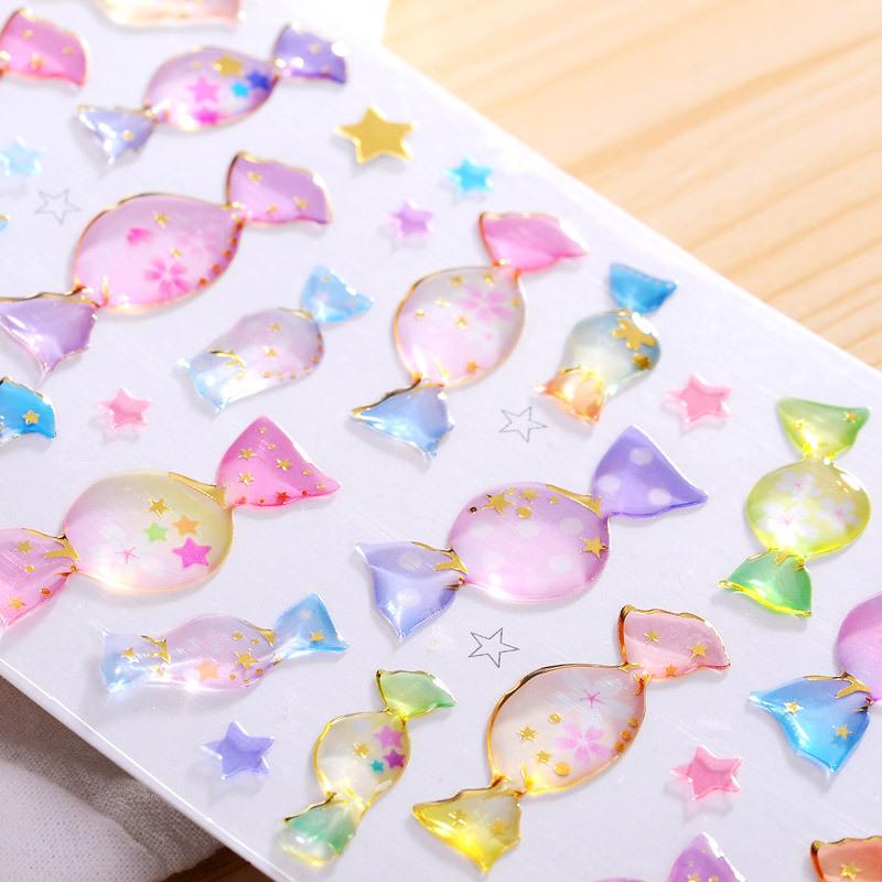 Fun Fantasy Cartoon Stickers Bronzing 3D Environmental Protection Mobile Phone Diary Handbook Sticker Material Children Gifts