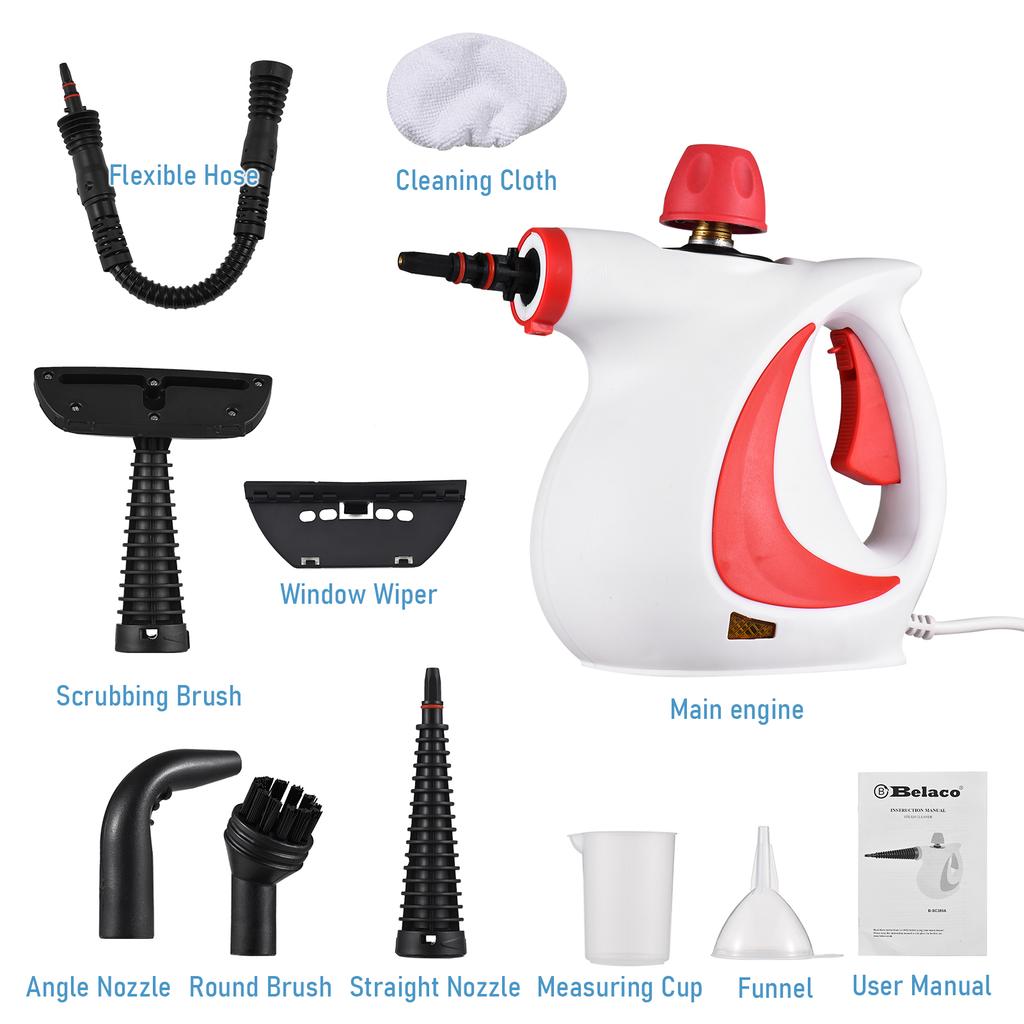 Handheld Steam Cleaner 1050W High Temperature Pressurized Steam Cleaning Machine with 9PCS
