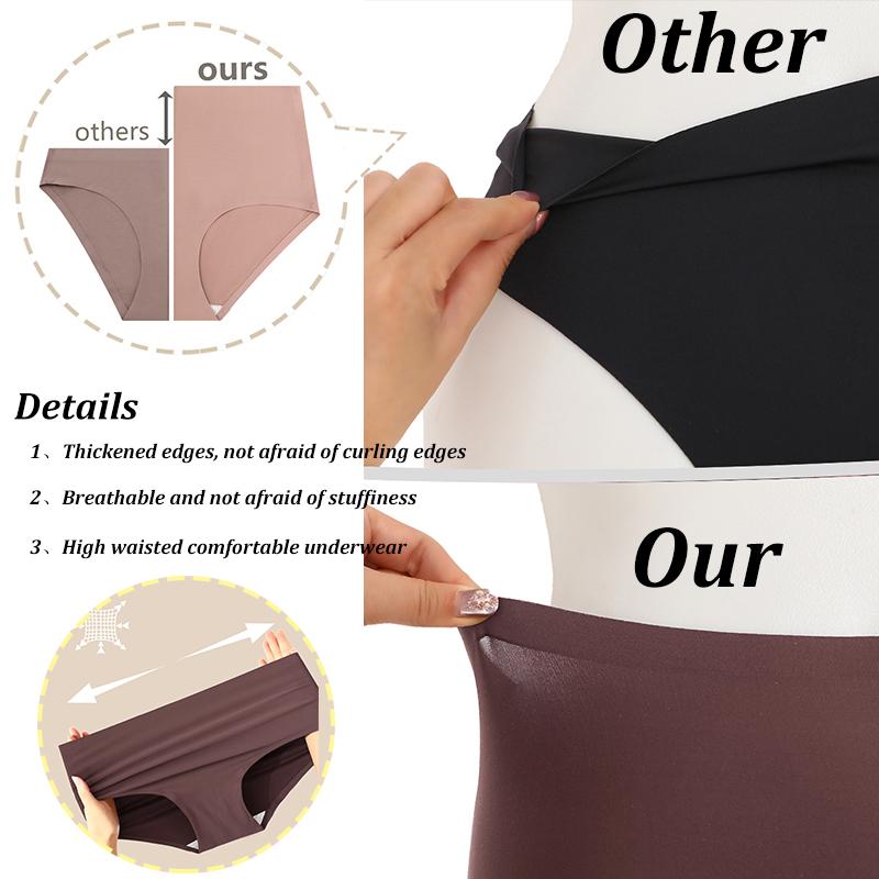 FINETOO 3 шт. женские трусики бесшовное нижнее белье невидимые брифы с высокой посадкой полной посадки дышащие влагоотводящие трусы