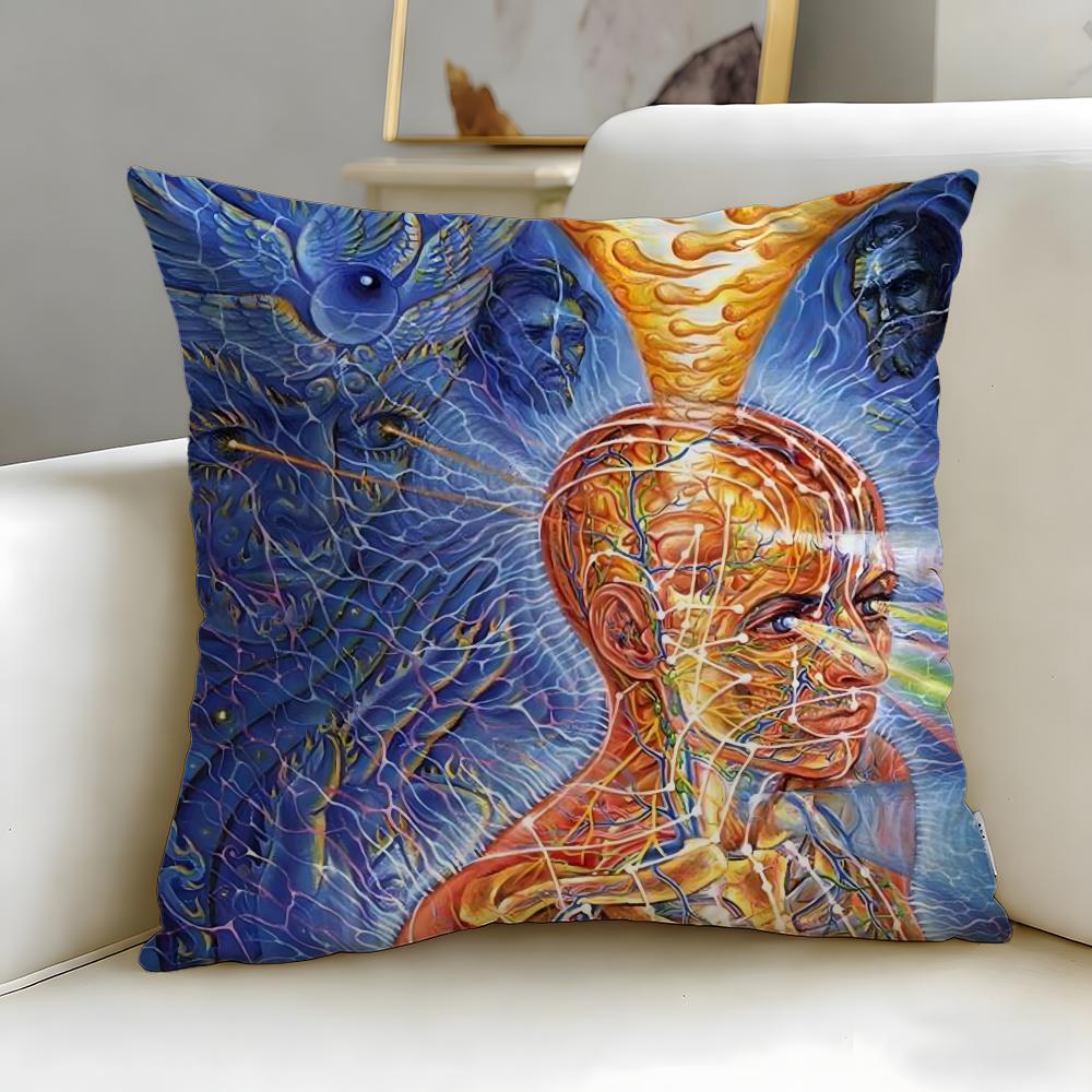 classic artist Alex Grey Cushion Cover Soft EasyWash Pillow Case Versatile for Couch Bed Travel and Office