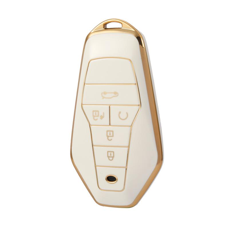 Элегантный защитный чехол для ключа автомобиля GAC Aion Z03 с золотой окантовкой для мужчин и женщин