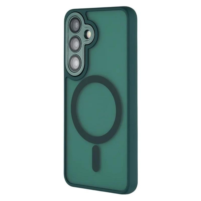 Для Samsung Galaxy S24+ Магнитный чехол WANLONFENG Серия QB PC TPU Чехол для телефона с защитной пленкой для экрана