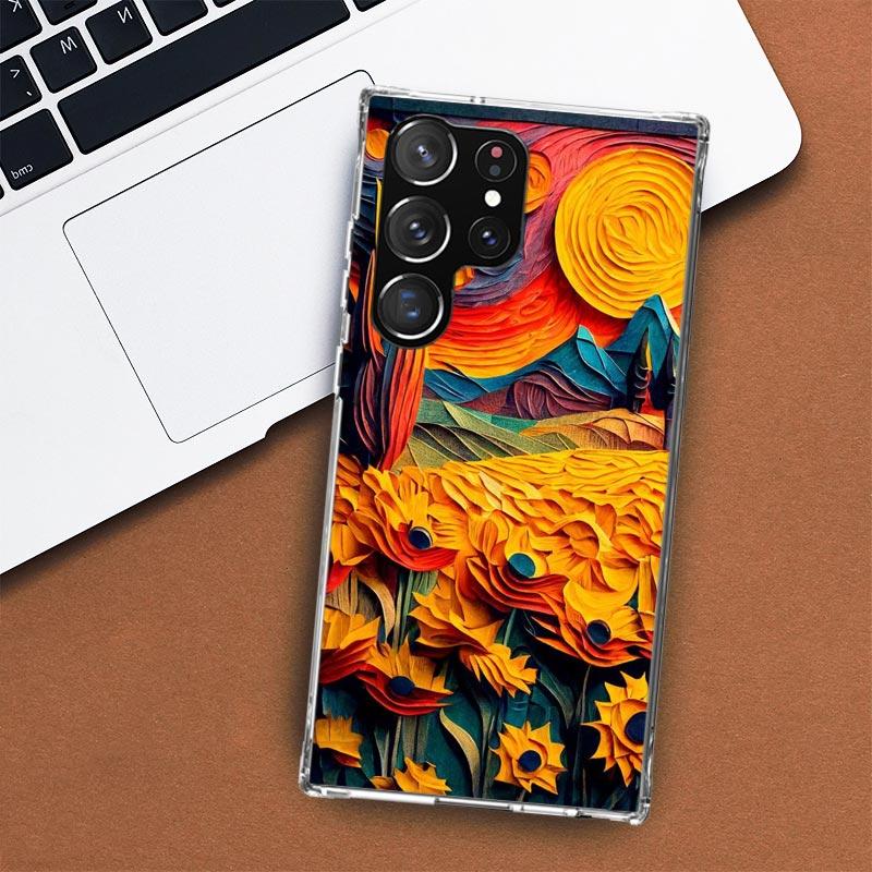 Чехол для телефона «Природные деревья в горных хребтах» для Samsung Galaxy S24 S23 S22 Ultra S21 S20 Fe S10 Plus S10E S9 S8 + чехол в виде ракушки