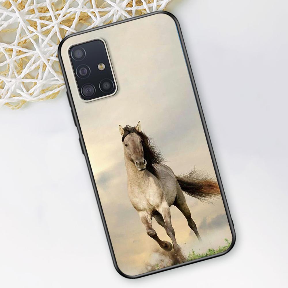 Running Horse Case for Samsung Galaxy A52 A12 A53 A51 A32 A21s A22 A31 A72 A02s A13 5G A11 A41 A03s Silicone Phone Cover Coque