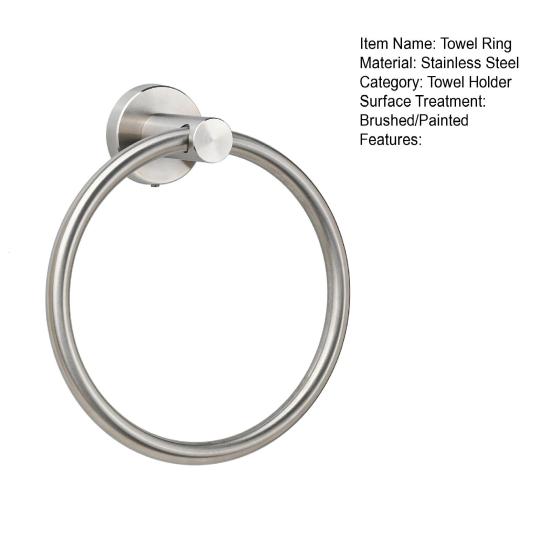 Stainless Steel Towel Ring Modern Minimalist Heavy Duty Metal Round Hand Towel Bath Shower Washcloth Holder Rack Bathroom Supplies