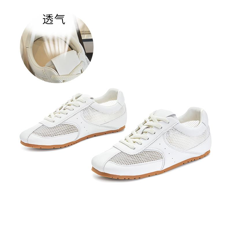 Wula Grass Pigskin Insole Forrest Gump Shoes Women's 2025 Summer New Breathable Leather Sports Shoes Versatile Little White Shoes Women
