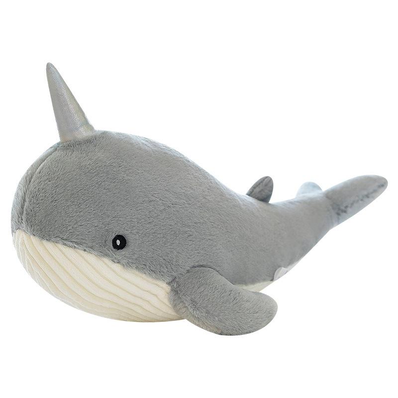 Cute Whale Plush Toy Pillow For Girls Soft And Cozy Stuffed Animal Doll For Bedtime Leg Support Grey