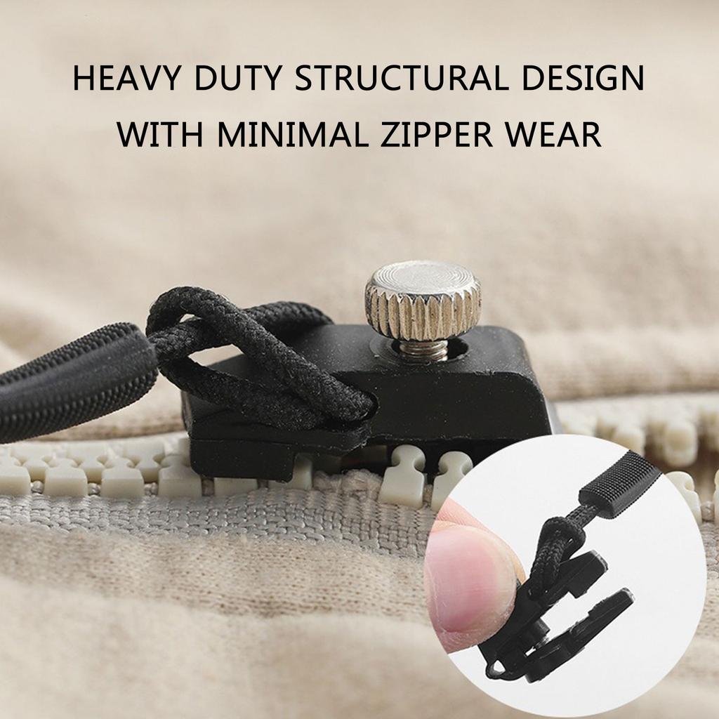 12 Pieces/Set Replacement Zippers Set Quick Instant Zippers Pullers 3 Size Zippers Repair Kits Zippers Replacement Part