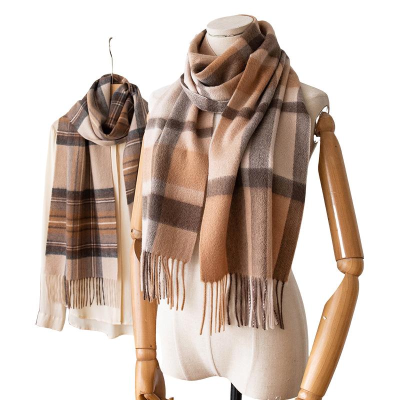 Wool Scarf Women's Winter New British Style Versatile High End Camel Scarf Autumn and Winter