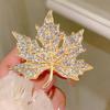 Fashion Retro Autumn Maple Leaf Zircon Brooches Collar Pin Woman Accessories Gold Color Leaves Pin Brooch On Clothes Jewelry