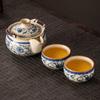 1 Set of Ceramic Tea Set Chinese Blue and White Porcelain Kung Fu Tea Brewing Utensil Cup Set