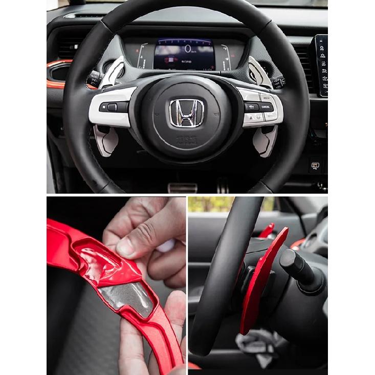 For Honda E City HR-V Vezel e:HEV Advance 2022-2026 Car Steering Wheel Shift Paddles Shifter Extension Car Accessories Stickers