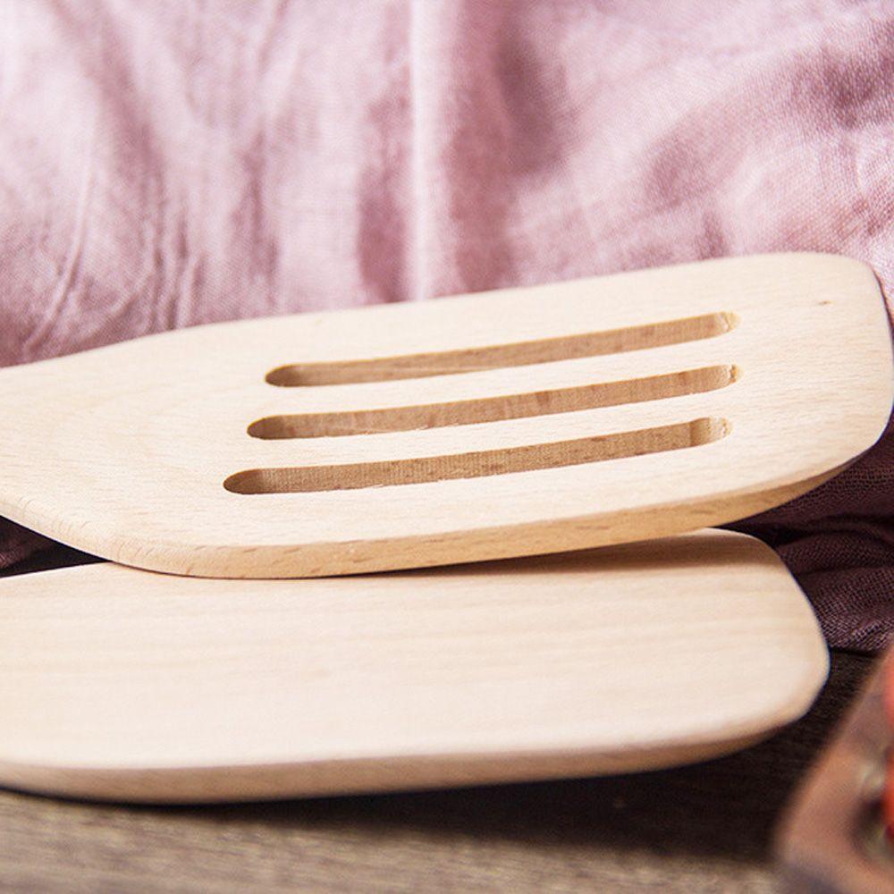 Натуральная лопатка для блинов Кухонные гаджеты Шпатель с прорезями Кухонная утварь Деревянная лопатка Кухонные принадлежности Инструменты для приготовления пищи