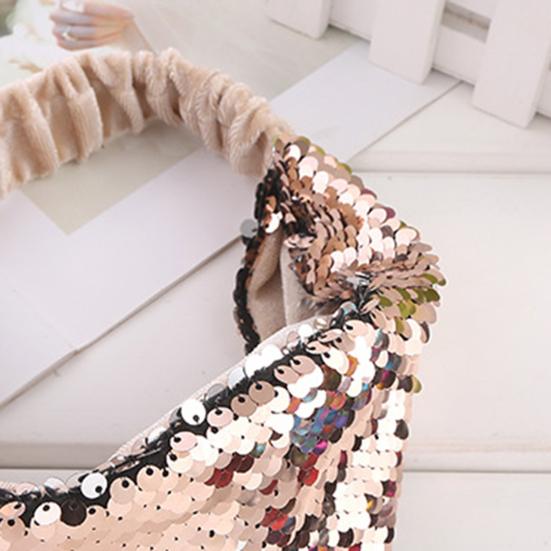 Женская повязка на голову Двусторонняя повязка с блестящими пайетками Эластичная фиксация волос Декоративное украшение Аксессуары для волос