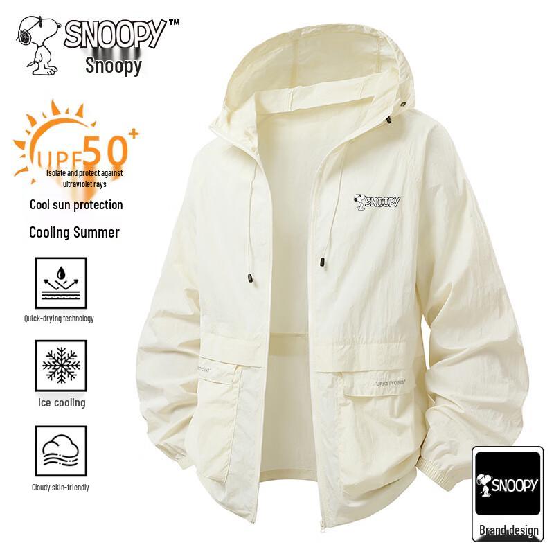 SNOOPY Мужская летняя солнцезащитная куртка с капюшоном UPF 50+