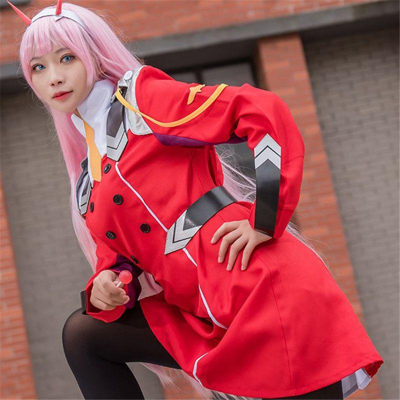 Потрясающий косплей-костюм Зеро Ту из Darling In The Franxx в красной униформе для Хэллоуина