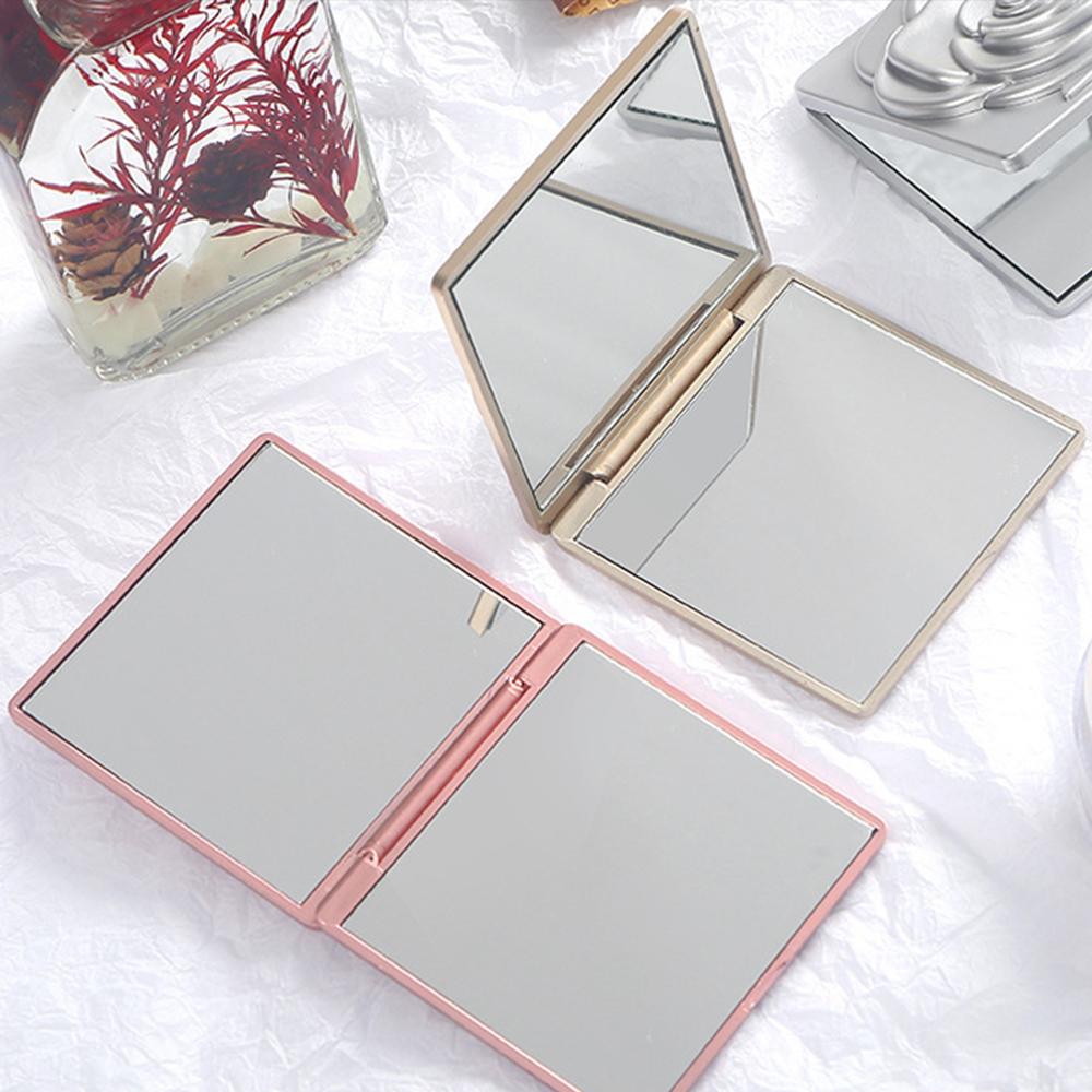 Rose Compact Mirror Square Travel Portable Makeup Mirror Double-Sided Cosmetic Mirror Gifts for Wedding Bridal Shower Party