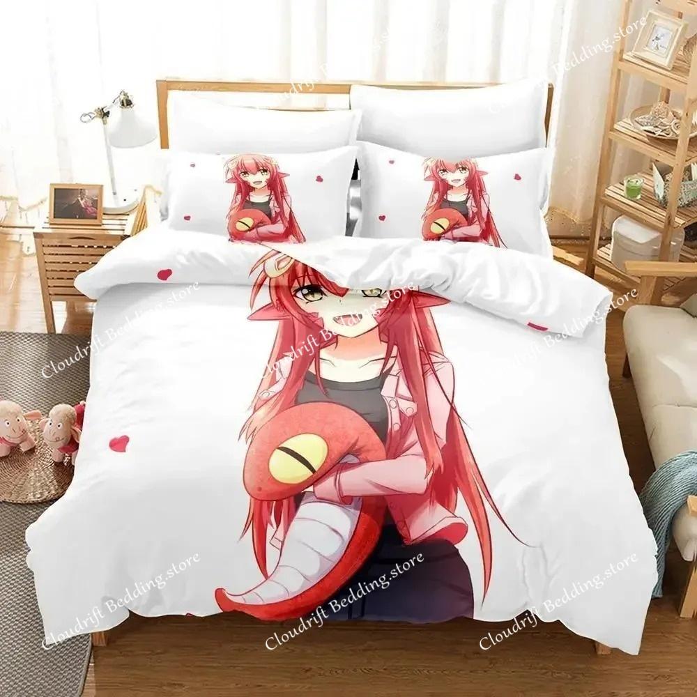 Комплект постельного белья Monster Musume Single Twin Full Queen King Size Bed Set Adult Kids Bedroom Duvet Cover Sets 3D Anime Bed Sheet Set