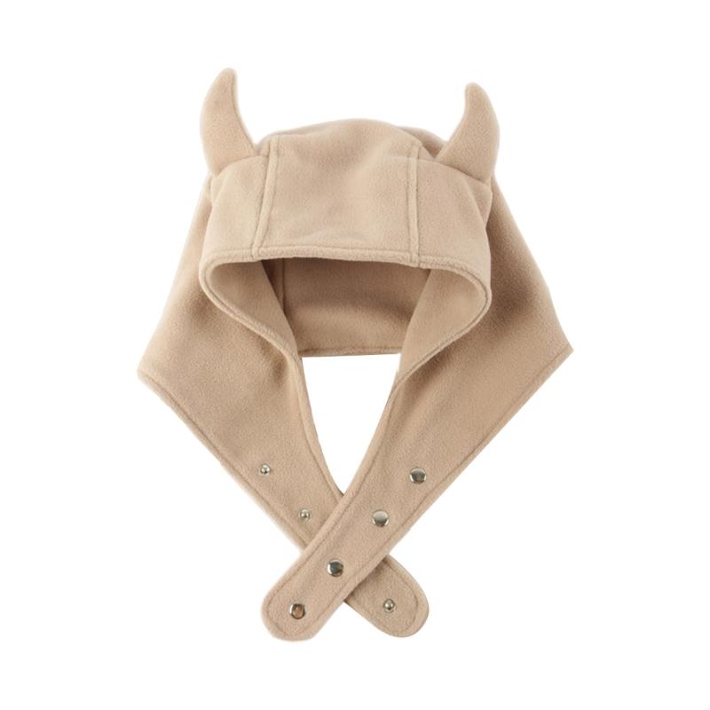 Однотонная шапка с защитой ушей, флисовая шапка, забавная шапка в форме воловьего рога, теплая пушистая зимняя флисовая шапка, подарки на день рождения для взрослых