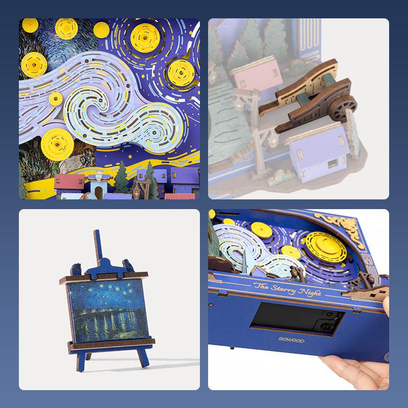 ROBOTIME Rowood The Starry Night Wall Art 3D Wooden Puzzle TH003
