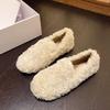 Роскошные мокасины из овечьей шерсти женские зимние хлопковые туфли женские теплые плюшевые мокасины удобные балетки из кудрявого овечьего меха женские большой размер 40