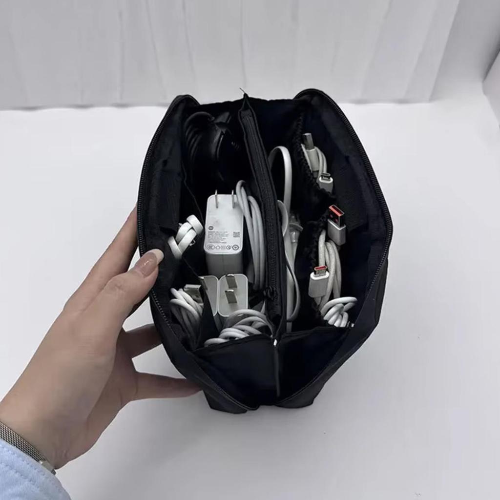 Travel Storage Bag Large Capacity Portable Charger Headphone Data Cable Organizer Bag Waterproof Grooming Toiletries Pouch