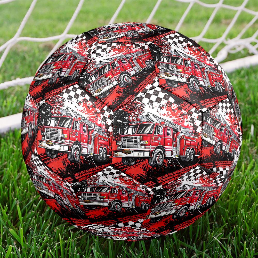 fire truck Theme Size 5 Soccer Ball, Suitable for Both Indoor and Outdoor Matches, a Gift Suitable for Everyone.