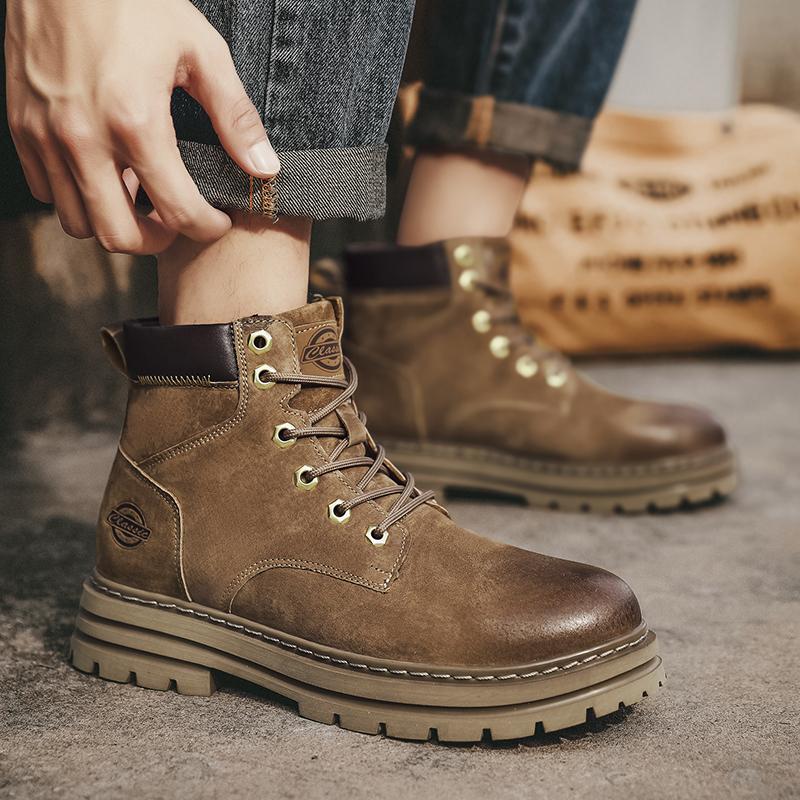 Мужские ботинки на шнуровке, новые мужские ботинки, мужские ботинки Handma, модные кожаные кроссовки для мотоциклистов, удобные ботинки для отдыха на открытом воздухе