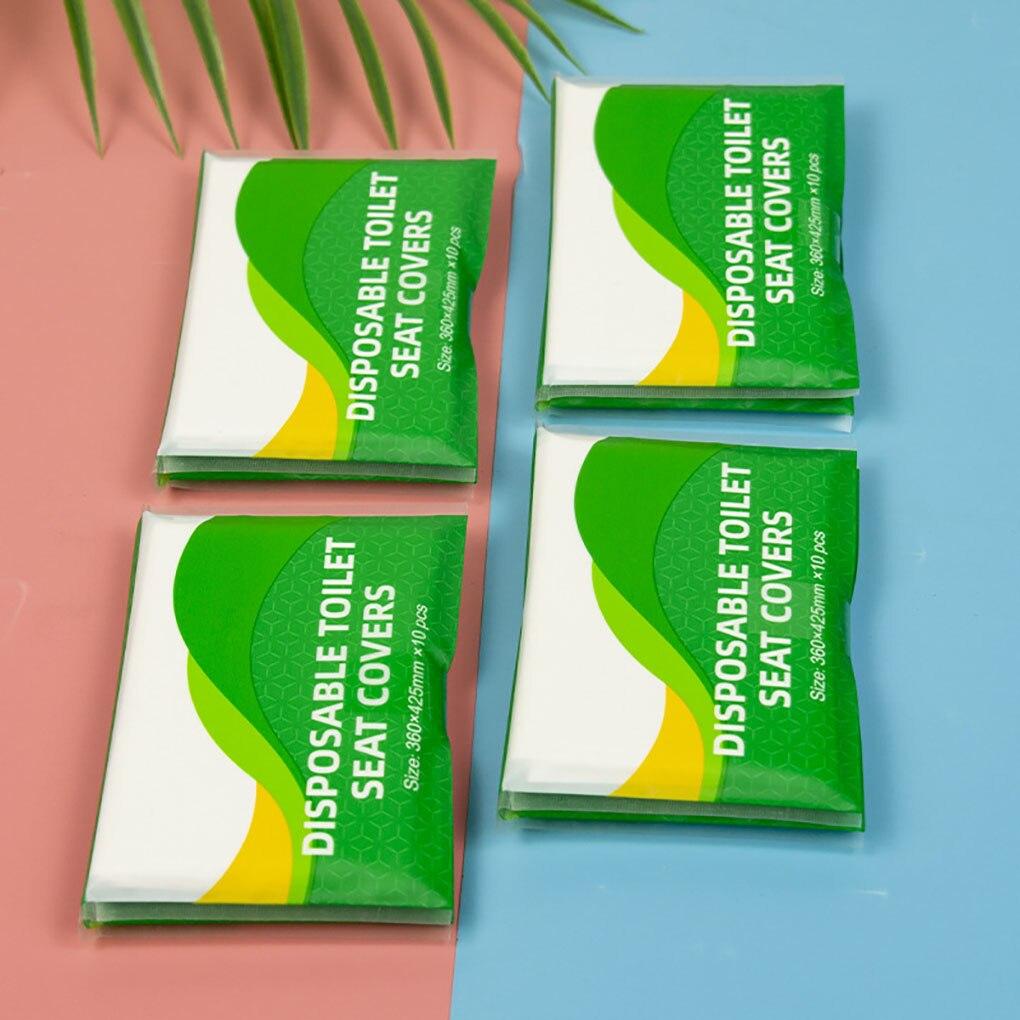 1 упаковка из 10 шт одноразовых чехлов на сиденье унитаза 100% водонепроницаемые и безопасные для путешествий, кемпинга, отеля, ванной комнаты, аксессуары, портативные