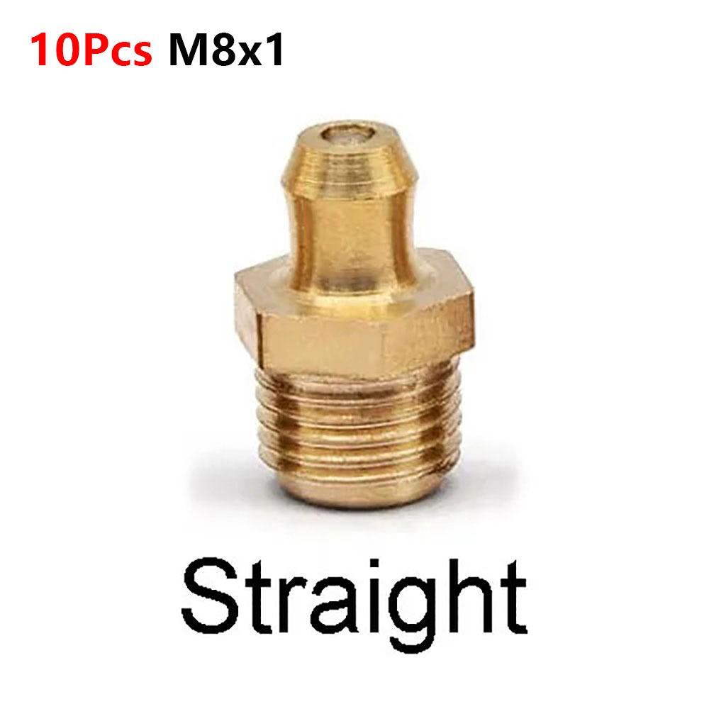 10Pcs Brass Brass Grease Nipple Oil Zerk Fitting for Construction Machinery