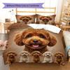 Poodle Marejus Dog Pattern Bedding Quilt Set Quilt Cover Pillowcase Home Decoration Gift (1 * duvet cover + 2 * pillowcase, without core)