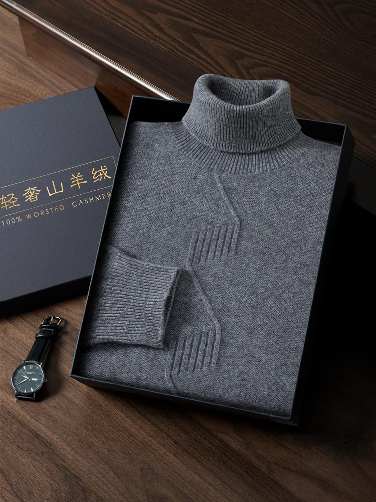 Универсальный мужской кашемировый свитер: Толстая, Теплая, Деловая и Повседневная Зимняя Одежда