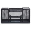 Pen Holder Metal Rectangular Grid Pencil Container Black Desk Storage Box for Office