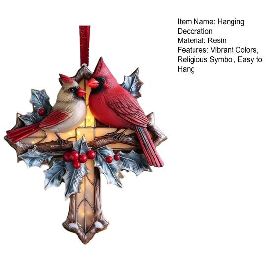 Bird Christmas Ornament Christian Symbol Hanging Decoration Bird And Faith Token Ornament for Xmas Tree Entryway Living Room Holiday Decor