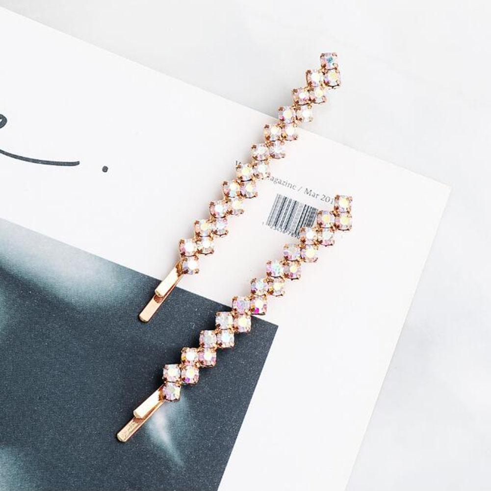 Блестящие металлические заколки для волос со стразами для женщин, модные простые черные и серебристые шпильки, заколки для волос для девочек, ювелирные изделия, аксессуары для волос