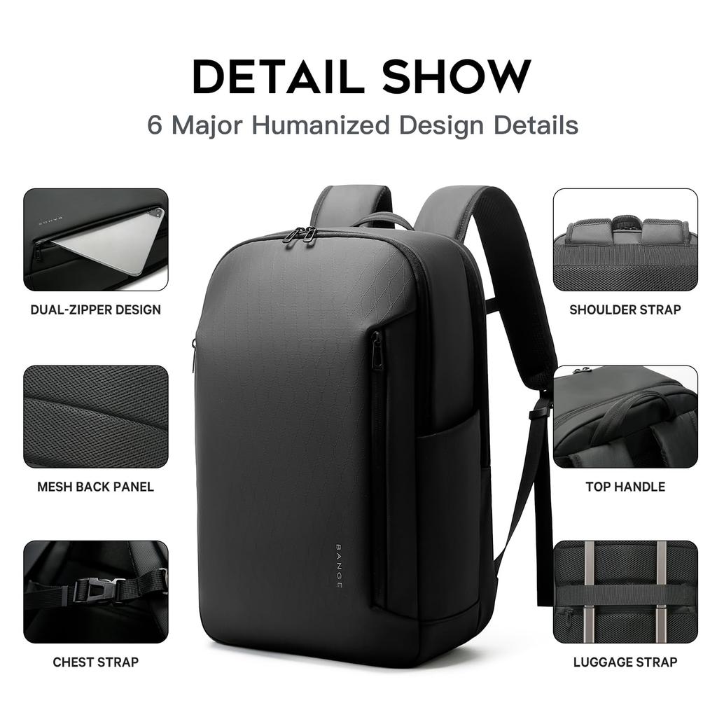 BANGE New Professional Men Business Laptop Backpack 15.6 Inch Multifcuntion Anti-Theft Outdoor Travel Backpack Bag