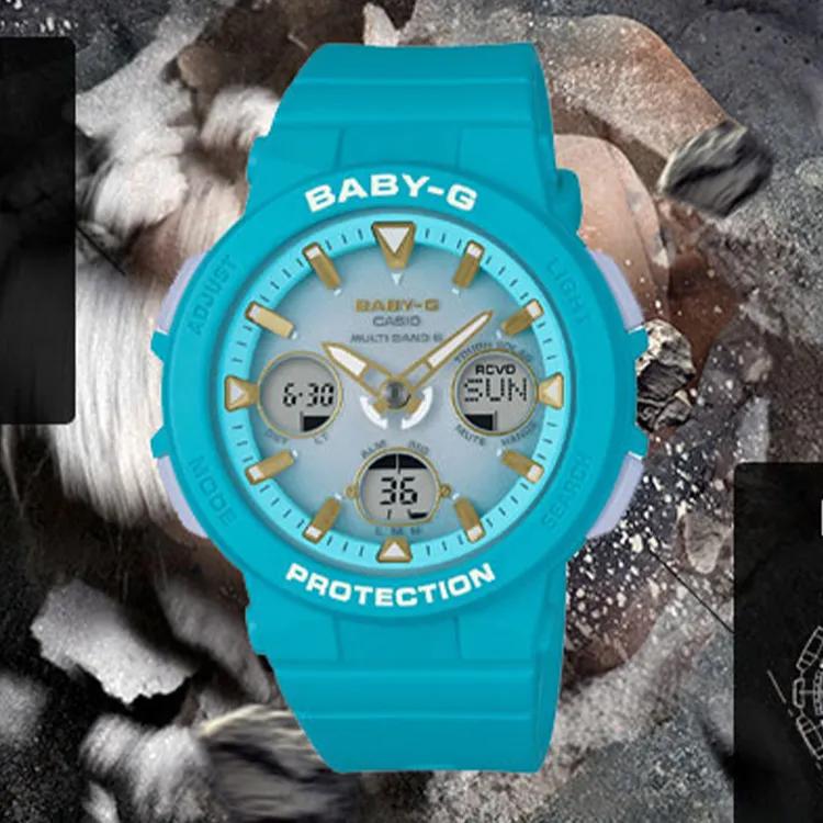 CASIO Women's BABY-G Blue Watch BGA-2500-2A (Unisex) Japanese Korean Watches BGA 2500 2A