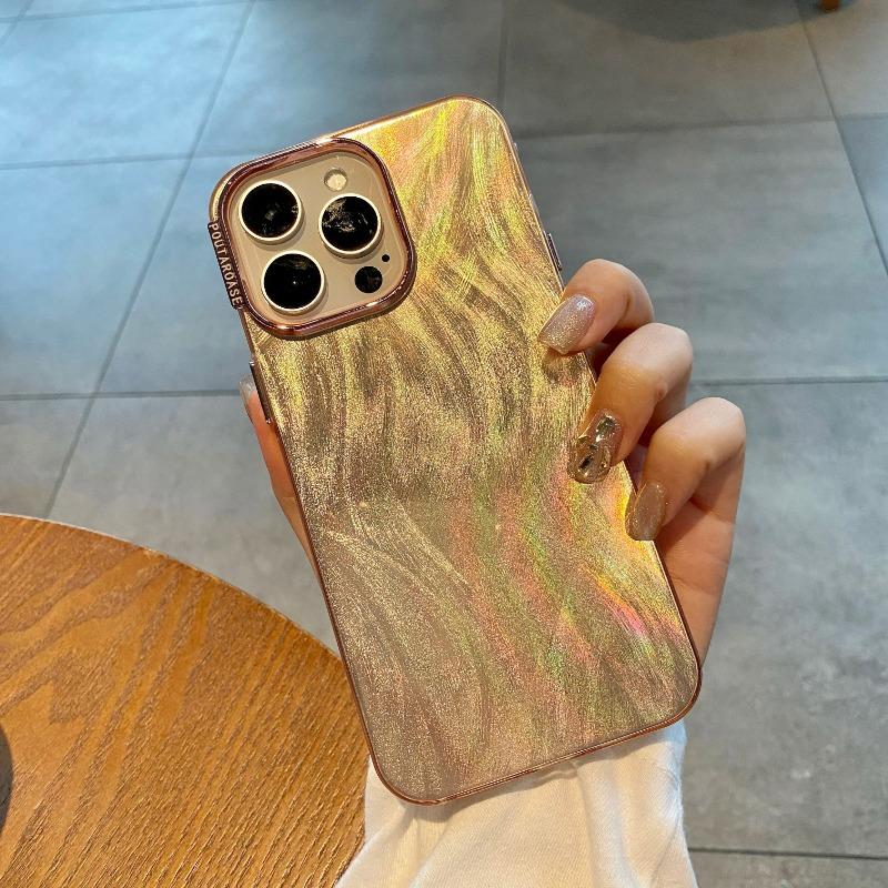 Роскошный блестящий лазерный чехол для телефона для iPhone 15 14 13 12 11 Pro Max Bling Dreamy Shell противоударная мягкая задняя крышка