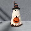 Resin Ghost Pumpkin Ornament Adorable Collectible Statue Sculpture for Vintage Halloween Decor Aesthetic Room Decor
