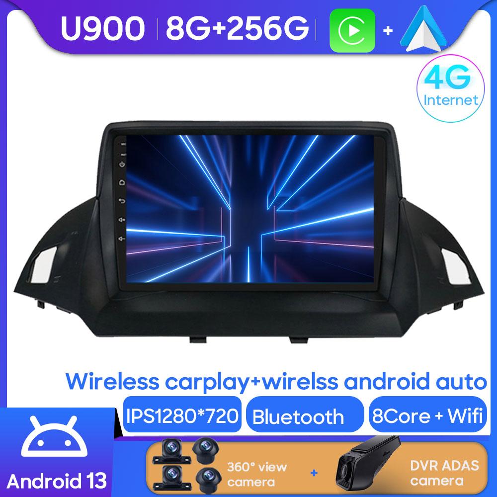 Android Мультимедиа Для Ford Kuga 2 Escape 3 2012 - 2019 Автомагнитола CPU Радио QLED Плеер Навигация Carplay Auto HDR 5G Приборная панель BT