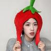 Cute Warm Earflap Cap Super Soft Cosplay Hat Funny Fruit Stuffed Toys  Christmas Party
