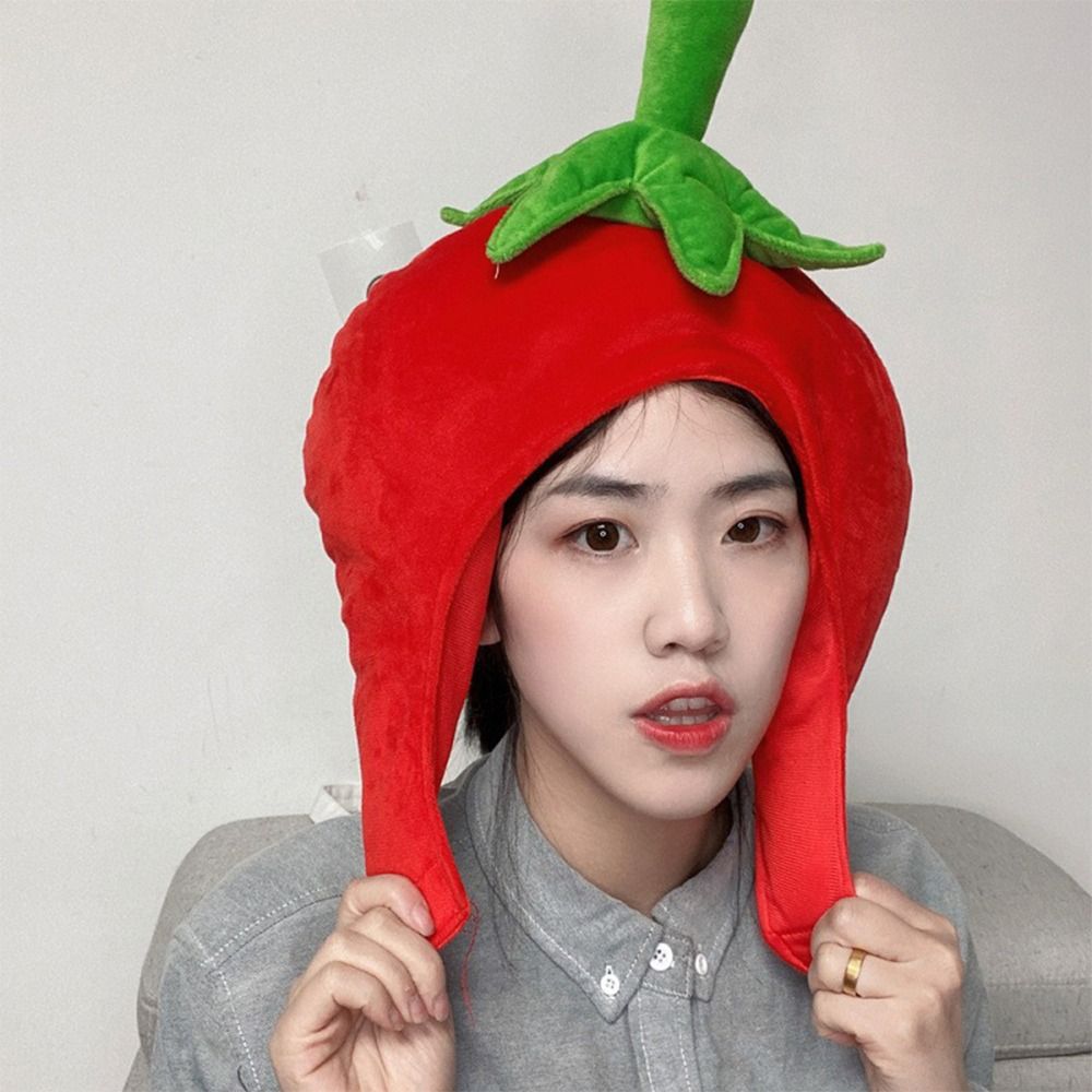 Cute Warm Earflap Cap Super Soft Cosplay Hat Funny Fruit Stuffed Toys Christmas Party