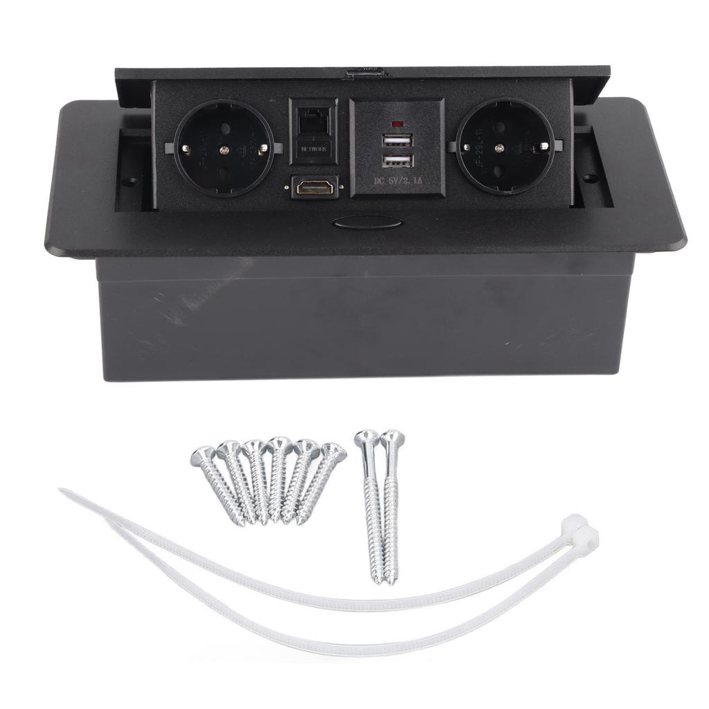 Напольная силовая розетка Алюминиевый сплав Современная Пылезащищенная Встраиваемая розетка с USB, сетевым и видеоразъемами