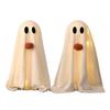 Yousheng Light-Up Sherpa Ghosts with Pumpkin Cute Ghost Tabletop Decoration for Halloween Indoor Home Kitchen Fireplace Decor