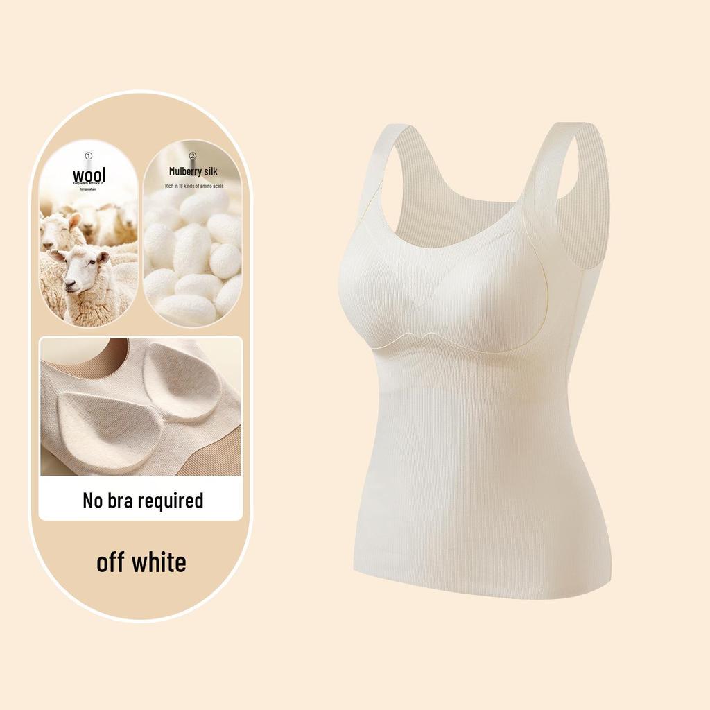 Сохраняй тепло 033: Женский жилет из тутового шелка и кашемира с самоподогревом – прилегающий базовый слой для осени/зимы