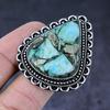 Turquoise In Pyrite Gemstone Handmade 925 Steling Silver Gift Ring Size 9.5 h3A16