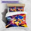 3pcs Duvet Cover Set (1*Duvet Cover + 2*Pillowcase, Without Core), Sonic Print Bedding Set, Bedroom Decor, All‑Season, Birthday Gift