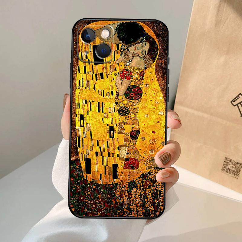 Starry Night Klimt Kiss Phone Case For iPhone 18 17 Air 16 15 14 13 12 11 Pro Max 12 13 mini 15 16 Plus 16e Cover Coque